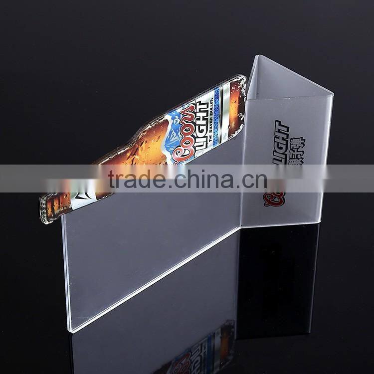 new premium customized acrylic plexiglass high clear acrylic menu holder with bottole shape