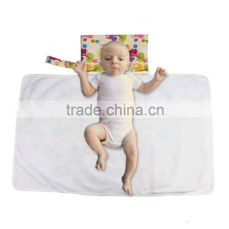 2016 new design printed pul with fleece baby changing mat