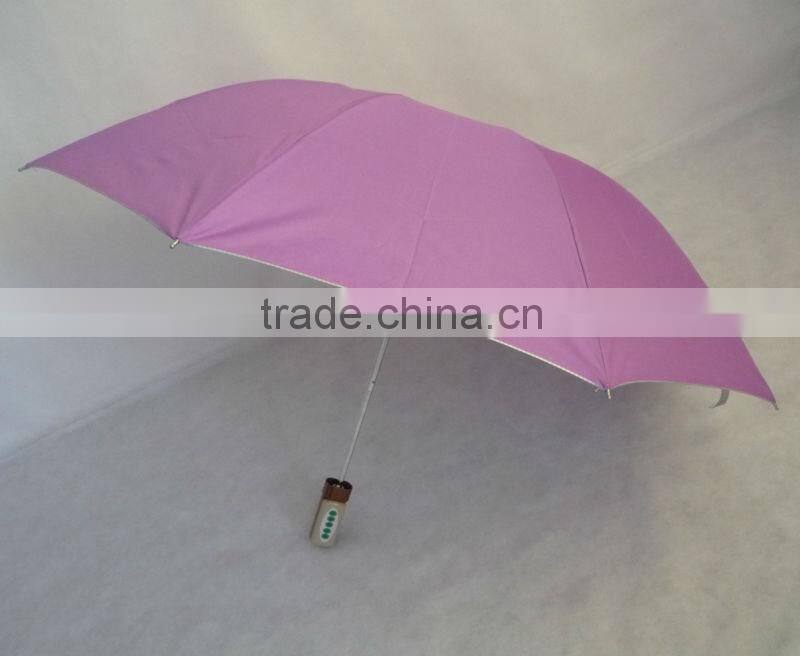 hot fashion style three folding radio umbrella made in china OKUMBRELLA