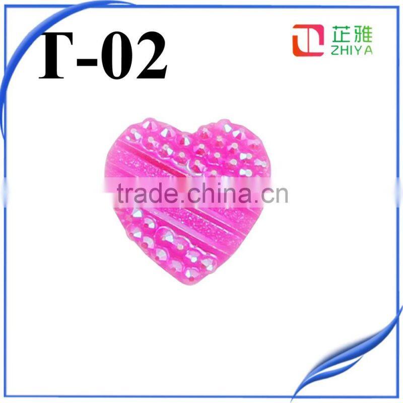 Most Popular Products for 2016 colorful Rhinestone Heart Charms Wholesale Druzy Beads for Jewelry