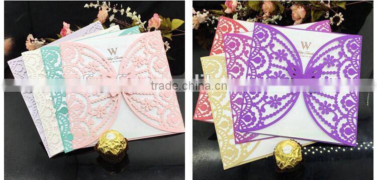 Elegant unique wedding invitations with butterfly