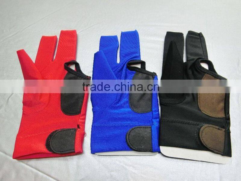 New arrival billiard snooker glove pool left hand open three finger glove