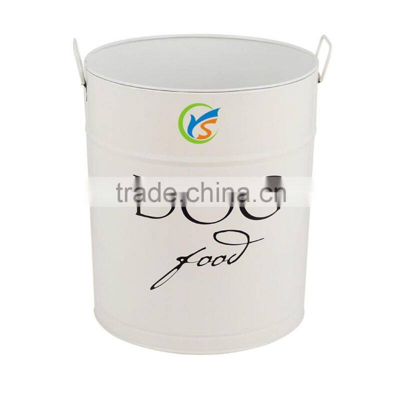 White Metal Food grade pet dog food container