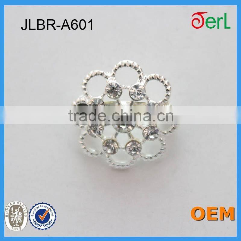 Shinning small flower clear crystal alloy flower rhinestone brooch