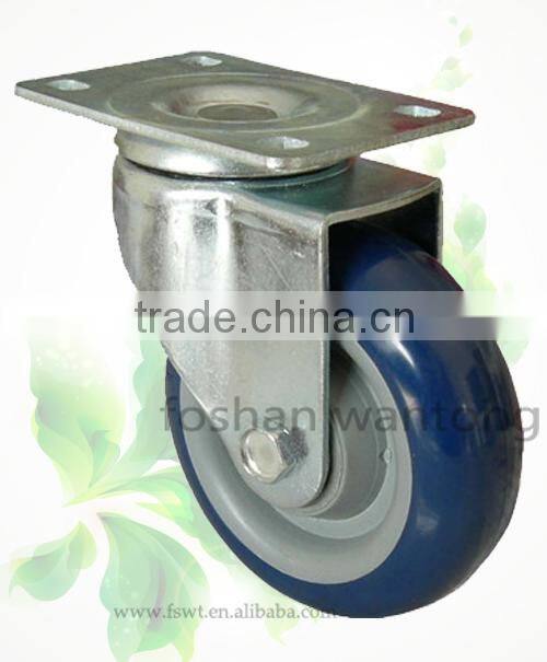 Black Stent Medium Duty Polyurethane Fixed Hardware Caster Wheel