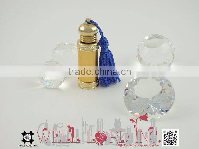 7ml advanced plating golden refillable oil bottle for personal care