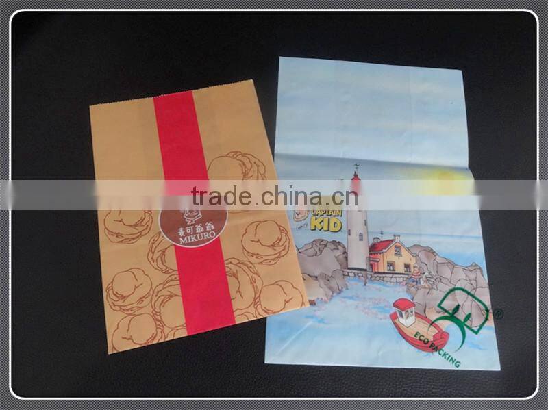 Pass FDA/SGS custom logo printing paper food bag