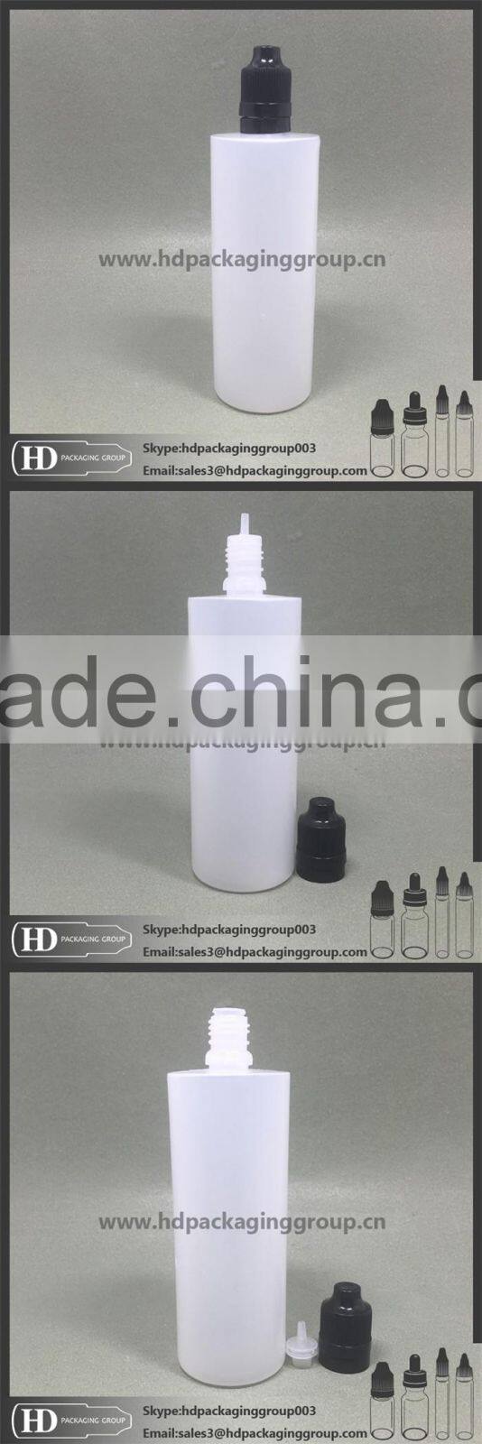 HD 4oz clear plastic ejuice bottles 120ml pe clear plastic dropper bottle with child tamper proof cap