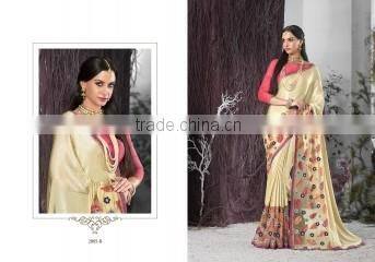 Inviting Red Georgettes Designer Saree/famous indian saree designers