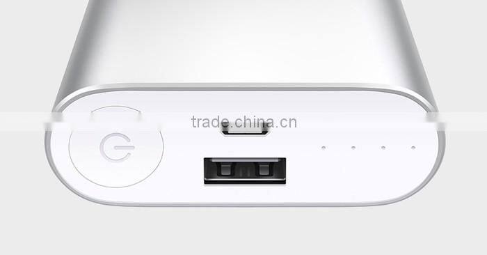 Original Xiaomi 5V 2A 10000mAh Super Mini Power Bank for Smartphone Tablet PC Silver