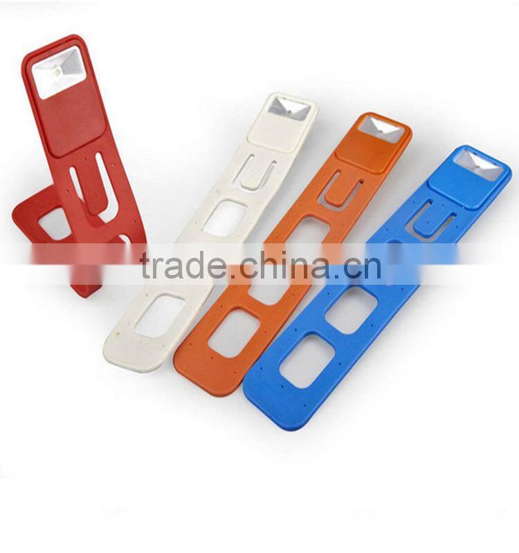 Plastic novelty design hot sale good quality power folding bookmark light