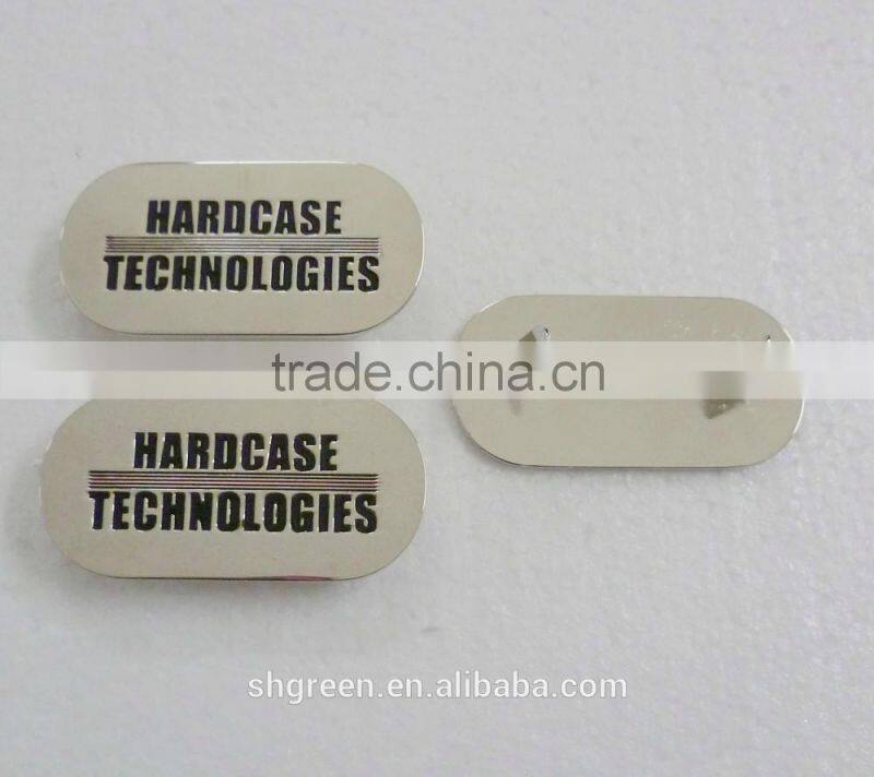 Perfect brand logo metal swing tag with metal chain
