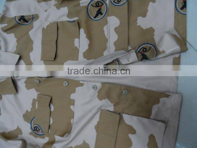 OEM cotton polyester twill desert camouflage USA army battle dress uniform clothing sets