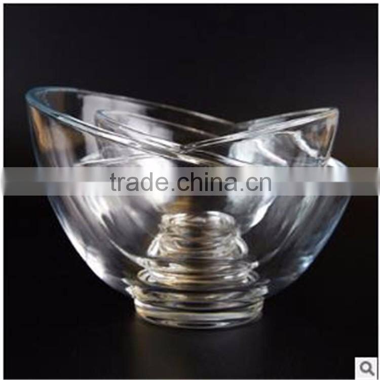 Pyrex oblique mouth glass bowl Fruit salad dessert bowls,3-Piece Glass Mixing Bowl Set, wholesale