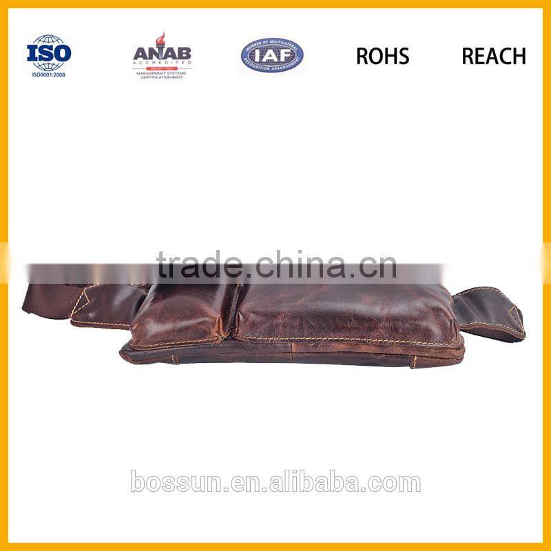 leisure waist bag genuine leather,simple design waist bag