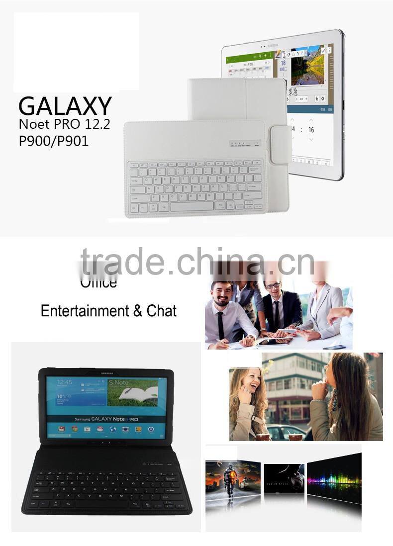 Litchi Pattern Customized Hot Selling Bluetooth Keyboard Case for Samsung Note PRO 12.2inch P900-SA109
