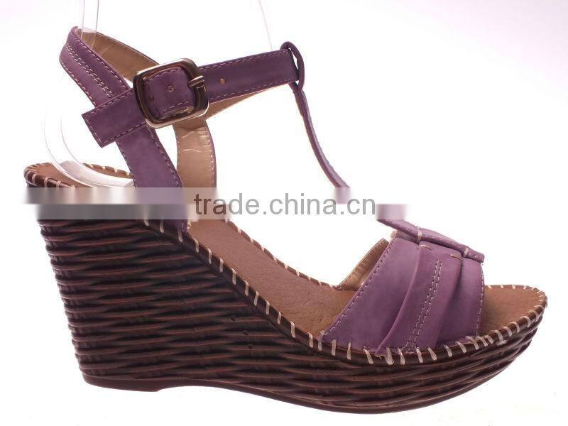 Wholesale italan ladies shoes chunky design wedge sandals in guangzhou