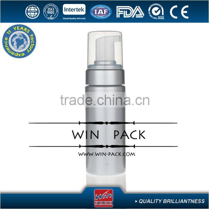 100ml 180ml 200ml 250ml silver foam pump bottle, soap foam pump bottle,wholesale foaming bottles