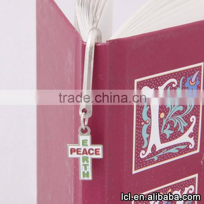 Cross pendant custom metal bookmarks wholesale, low price metal bookmarks for books