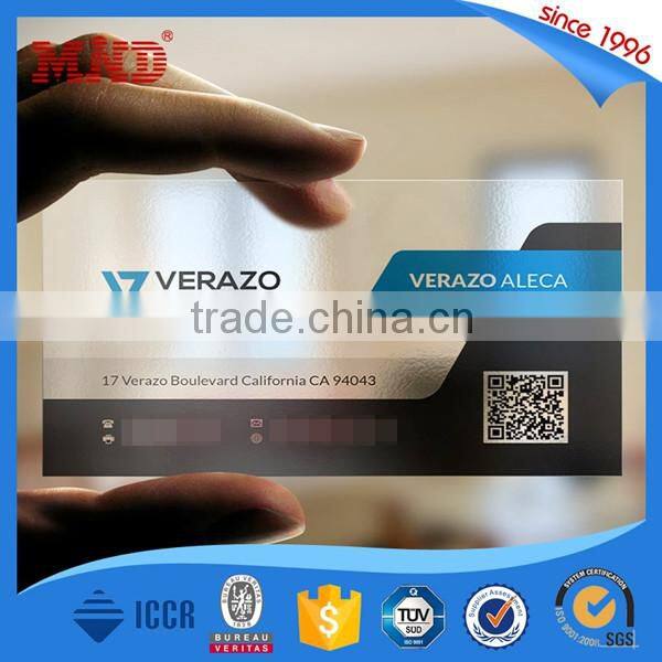 MDP417 custom transparent plastic business card