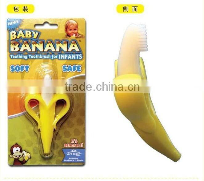 Baby Teething Toys Silicone Soft Banana Teether Toothbrush