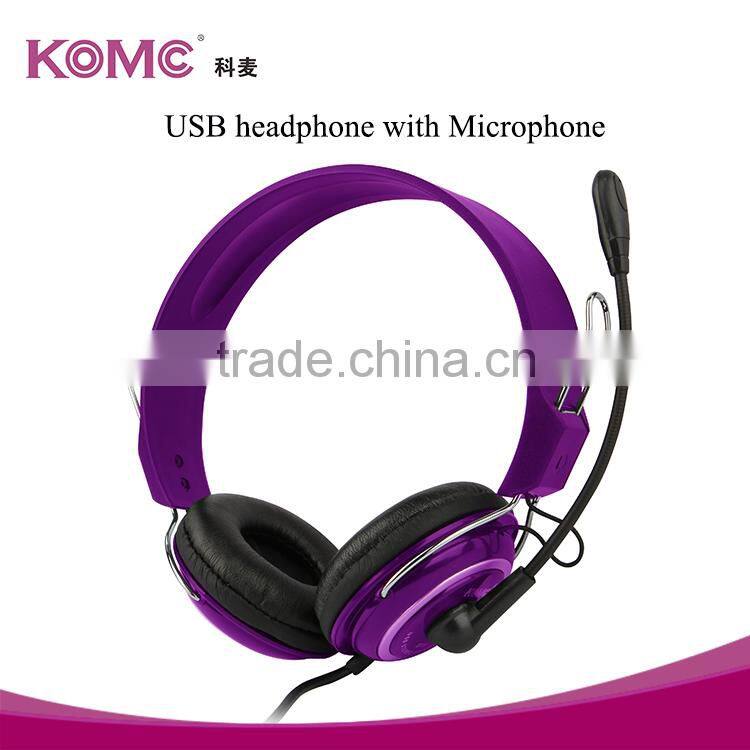 New Design Stereo Wired USB Headphone with Mic