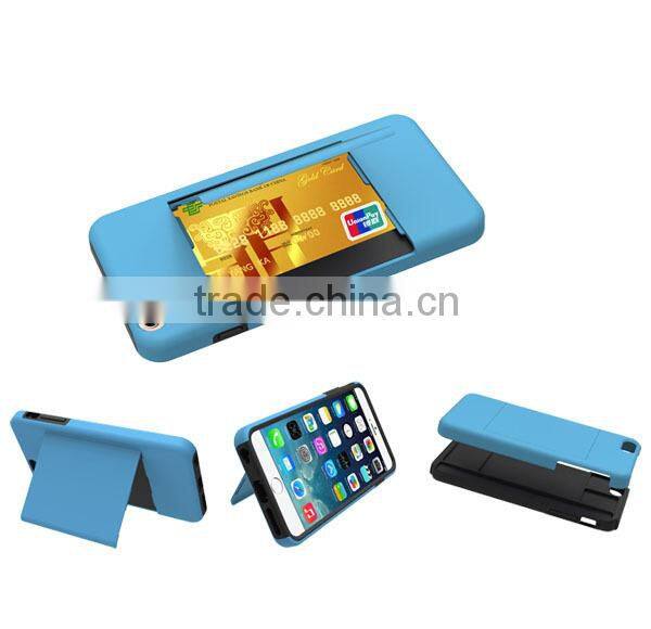 Unique design with strong kickstand credit card case for iphone 6