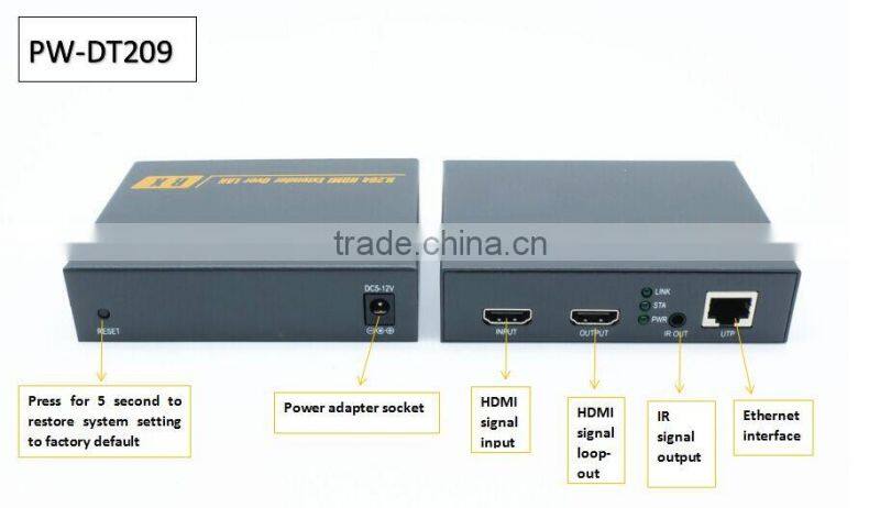 200M HDMI loop Extender over TCP/IP with IR with Local loop hdmi output with 1080P