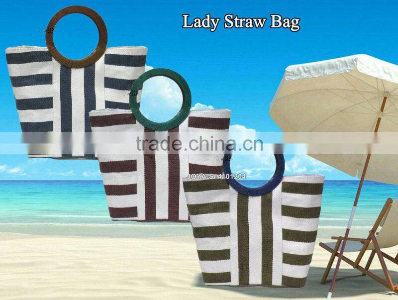 2015 New Style Stripes Fashion Straw Bag