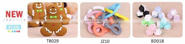 BPA free child safty chewalble funny silicone rubber gingerbread man baby teether