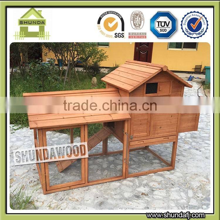 SDC001 Large Portable Wooden Rabbit Hutch Hen House Chicken Coop Double Pet Cage Run