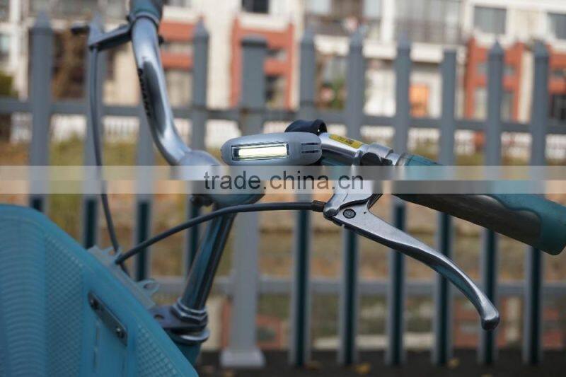 Usb rechargeable silicon bicycle front light,COB white LED