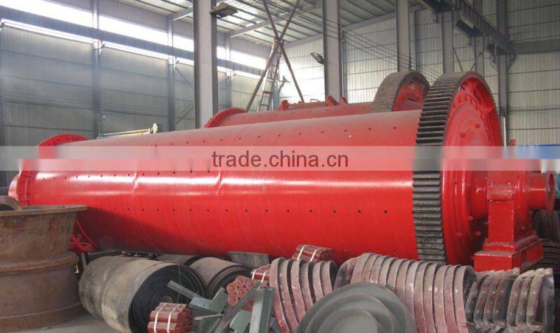 Rubber liner overflow ball mill for silica sand