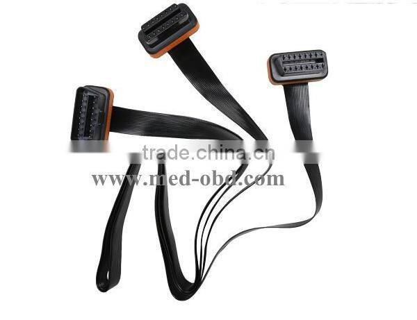 OBD2 Flat Splitter Y Cable,J1962 Male Connector to 2pcs J1962 Female Connector