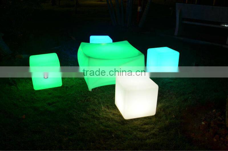 Multi color changing outdoor plastic table