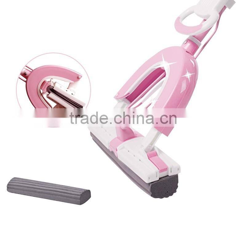 PVA Sponge Squeezing Mop with two mop heads