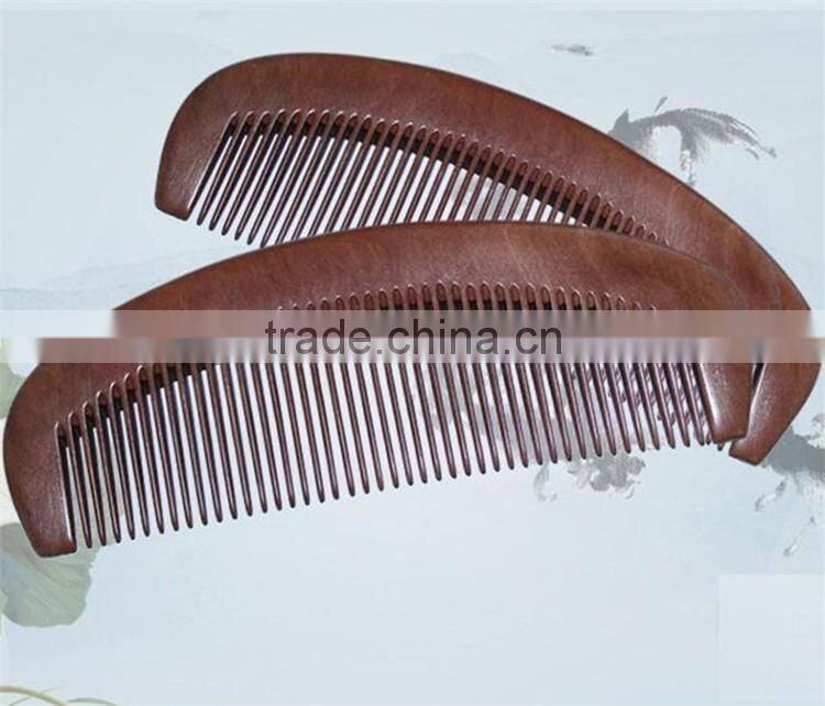 Anti-static Health Care Half Moon Hair Silky Peach Wooden Wide Teeth Comb