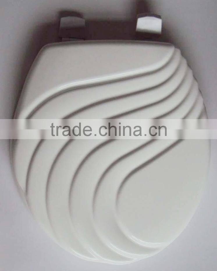 17" CARVED / SCULPTURED MDF TOILET SEAT COVER , Panel/ Sandwave/Shell/Wave design toilet seat Lid