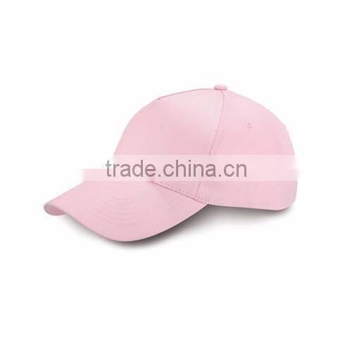 twill cotton 5 panels cap with adjustable plastic fastening