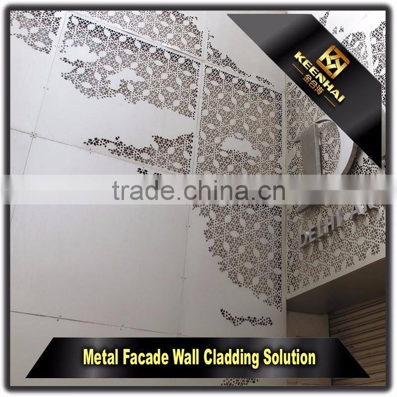 Engraved Curtain Wall Panel Laser Cutting Aluminium Perforated Facade Panel