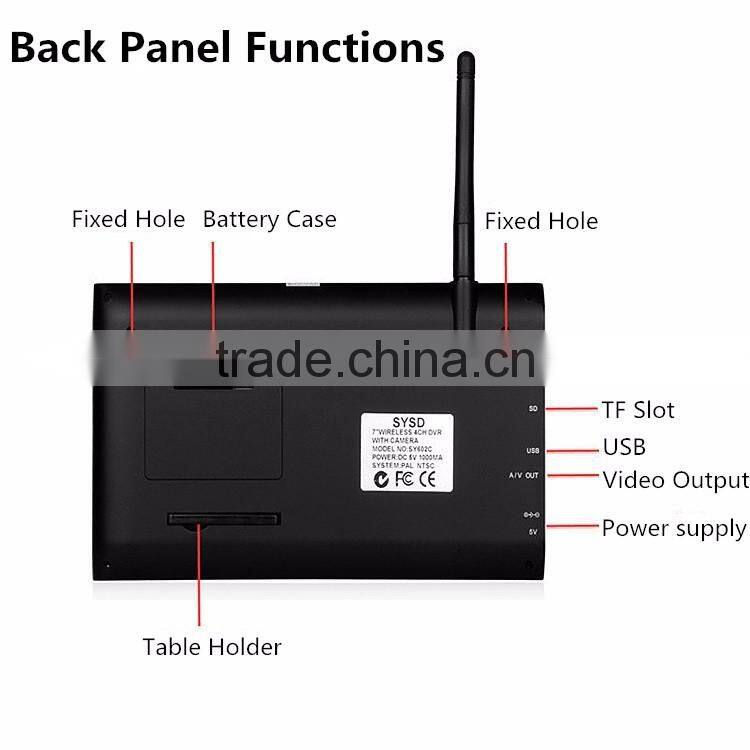 Wireless Monitoring Kit, Home Security Infrared Wireless 4CH CCTV DVR With Camera, 7inch DVR Displayer For Wholesale