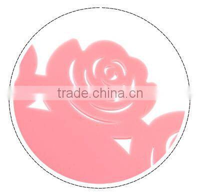 Supply creative fashion Pierced Rose silicone insulation pad / cup mat --rose red