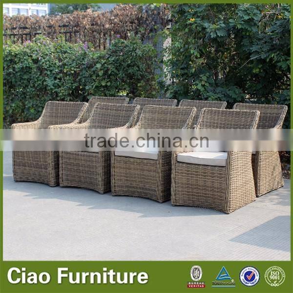 Spanish style outdoor 7 mm half round rattan chair for dining