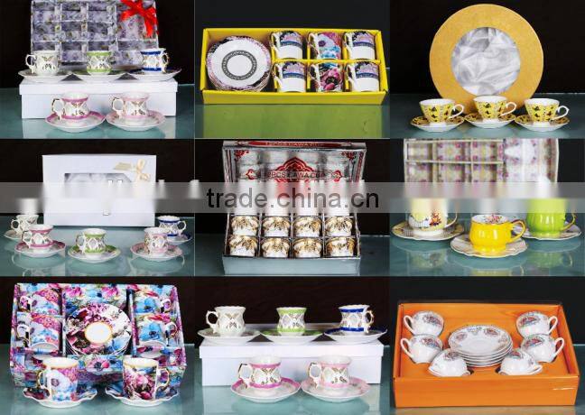 Low bone new bone china Turkey coffee cup coffee set golden design special shape