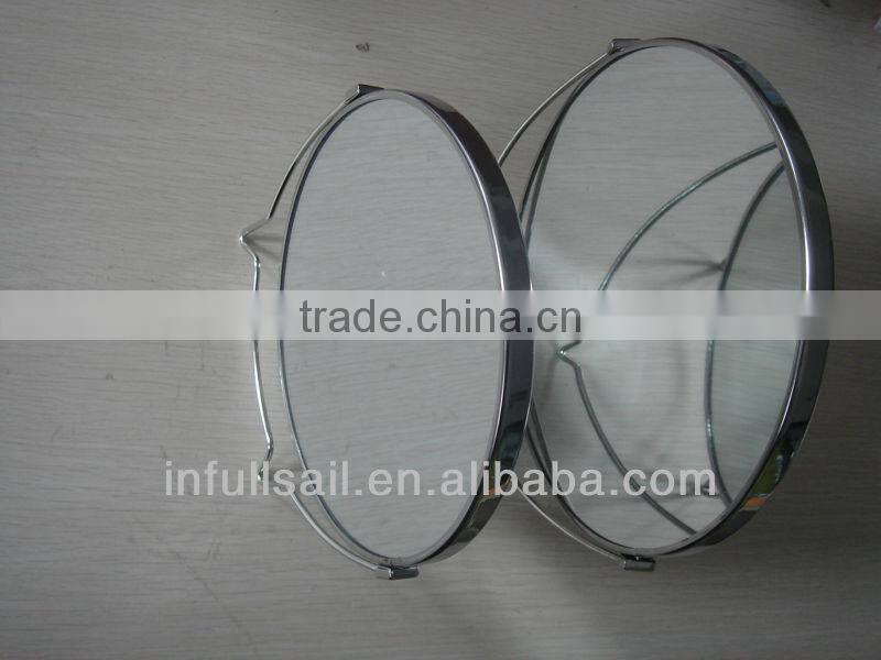 Double Sided Table Mirror Metal cosmetic mirror, 2x magnifying folding beauty mirror