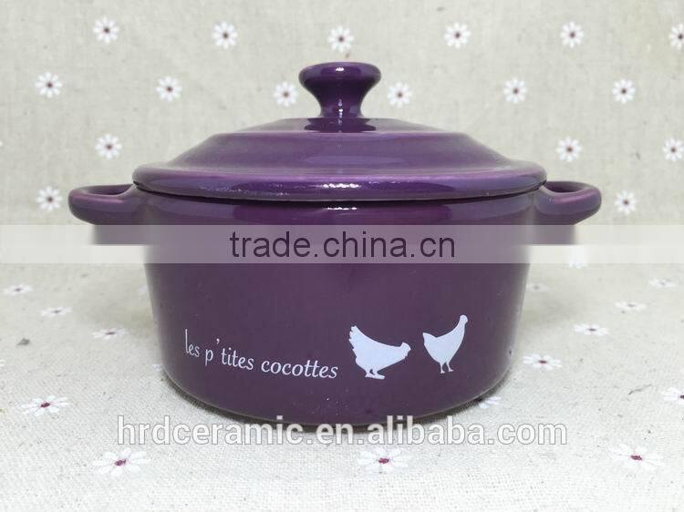 Wholesale stocked painting ceramic Soup Bowl With Lid