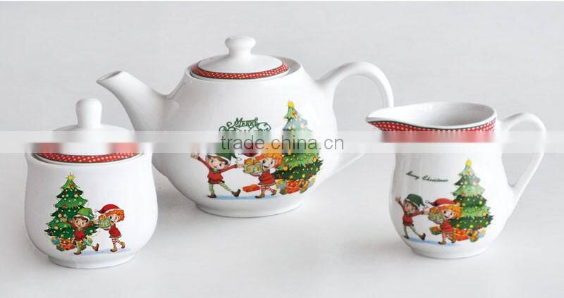 5PCS COFFEE SET, PORCELAIN WITH DECAL