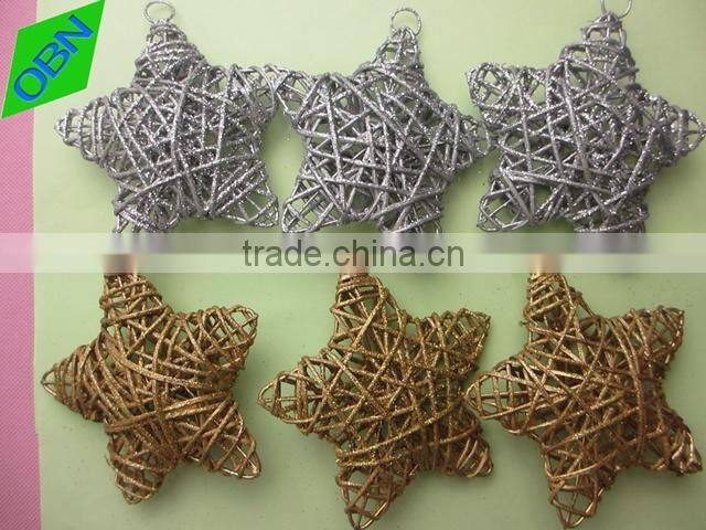 Wholesale christmas tree ornament wicker star festival decorations