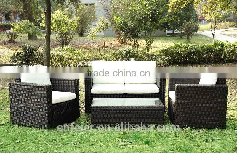 outdoor synthetic furniture thick rattan sofa