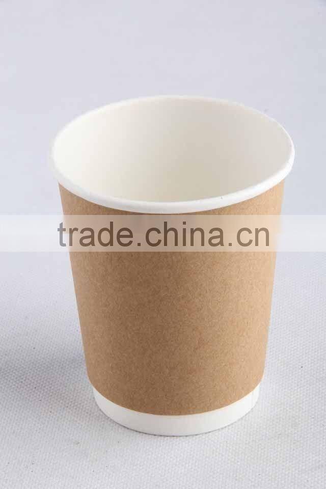 Disposable doubled-walled kraft paper cup